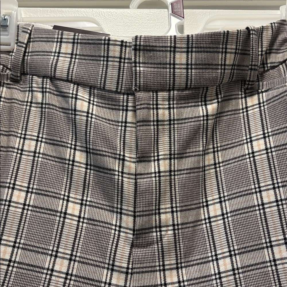 Ava & Viv Women's Plaid Trousers - black and cream